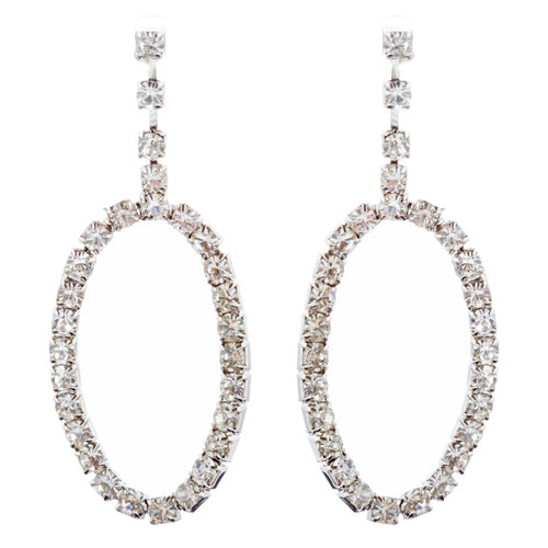 Bridal Wedding Jewelry Set Crystal Rhinestone Oval Link