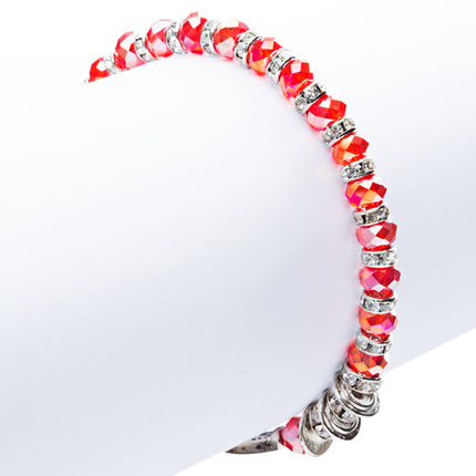 Lovely Crystal Rhinestone Cross Design Fashion Statement Bracelet B472 Red - Accessoriesforever