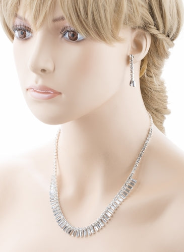 Bridal Wedding Jewelry Set Crystal Rhinestone Chic Trendy Sparkling Necklace