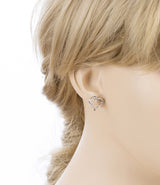 Valentines Jewelry Wedding Romantic Heart Charm Stud Style Earrings E957 Silver