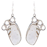 925 Sterling Silver Natural Gemstones Jasper Dangle Earrings FJSVE2126