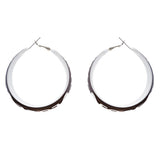 Woman Fashion Lucite Hoop Earrings Love Heart Black