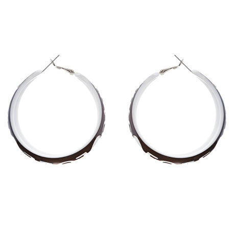 Woman Fashion Lucite Hoop Earrings Love Heart Black