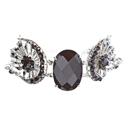 Austrian Crystal Link Bracelet Victorian Black - Accessoriesforever