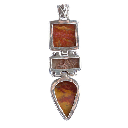 925 Sterling Silver Natural Gemstones Rainbow Druzy Jasper Pendant FJSVP2098 - Accessoriesforever