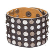 Dazzle Crystal Rhinestone Metal Studs Style Leather Wrap Fashion Bracelet Black