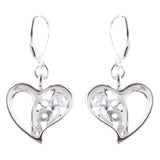 Abstract Open Heart Drop Dangle Earring Antique Silver