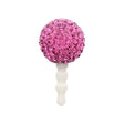 Earphone Dustproof Plug Stopper Phone Ear Cap Crystal Rhinestone Ball Pink