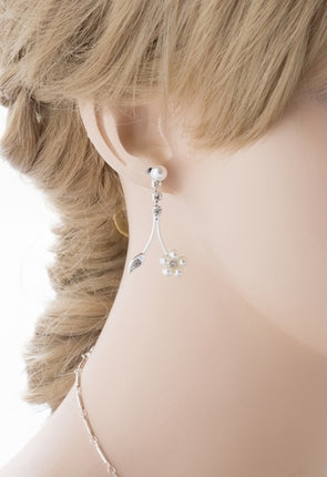 Bridal Wedding Jewelry Set Floral Vine Pearl Rhinestone - Accessoriesforever