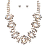 Bridal Wedding Jewelry Crystal Rhinestone Sophisticated Layout Necklace J529Gold