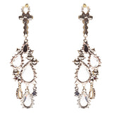 Fashion Chic Sparkle Crystal Rhinestone Teardrop Dangle Statement Earrings Black