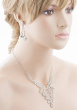 Bridal Wedding Jewelry Crystal Rhinestone Magnificent Design Necklace J571Silver