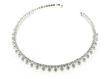Bridal Necklace Choker Row Austrian Crystal Rhinestone