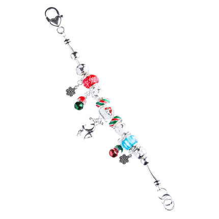 Christmas Jewelry Beautiful Glass Beads Colorful Charm Link Bracelet B489 Multi - Accessoriesforever