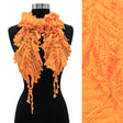 Floral Lace Elastic Ruffle Light Fashion Scarf Orange