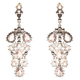 Fashion Chic Sparkle Crystal Rhinestone Stone Dangle Statement Earrings Brown