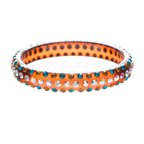 Beautiful Dazzle Crystal Rhinestone Stylish Translucent Bangle Bracelet Brown