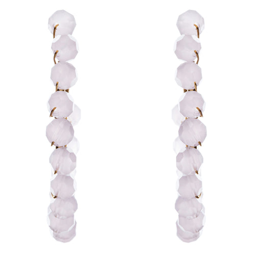 Crystal Wired Handmade Beautiful Fashion Dangle Hoop Earrings Gold Pink