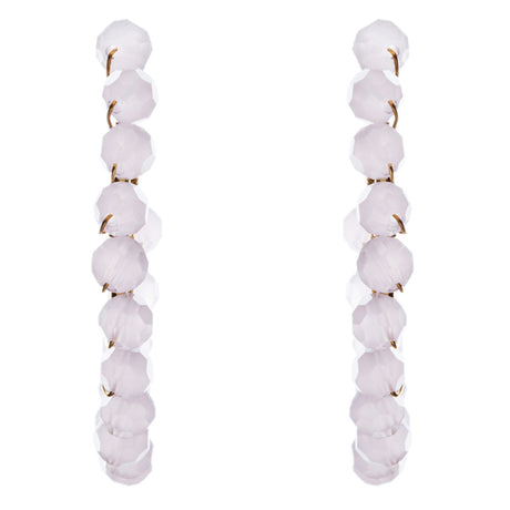 Crystal Wired Handmade Beautiful Fashion Dangle Hoop Earrings Gold Pink