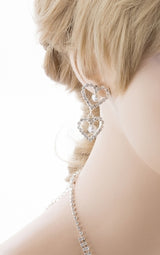 Bridal Wedding Jewelry Set Crystal Rhinestone Pearl Heart Link Necklace SV