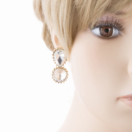 Bridal Wedding Jewelry Prom Simple Sparkle Fashion Dangle Earrings E974 Gold - Accessoriesforever