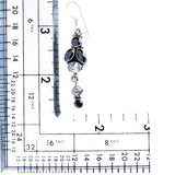 925 Sterling Silver Gemstones Natural Onyx Topaz Dangle Earrings FJSE2095