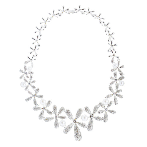 Bridal Wedding Jewelry Crystal Rhinestone Accurately Crafted Necklace J548 SV