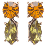 Statement Multi Layered Hammered Fabric Stone Antique Gold Necklace Set Green