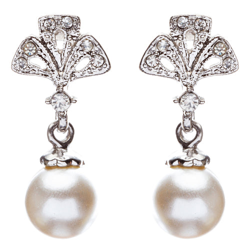 Bridal Wedding Jewelry Crystal Rhinestone Pearl Trendy Chic Dangle Earrings E869