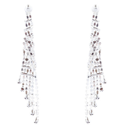 Bridal Wedding Jewelry Crystal Rhinestone Dazzling Drape Dangle Earrings E983 SV