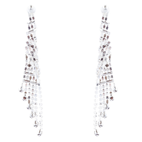 Bridal Wedding Jewelry Crystal Rhinestone Dazzling Drape Dangle Earrings E983 SV
