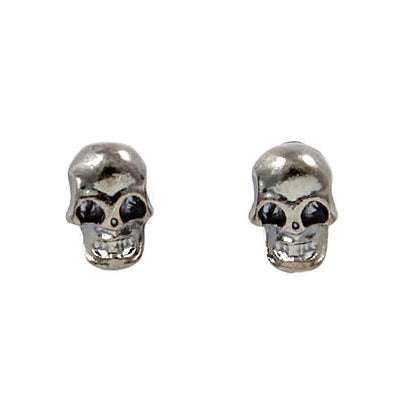 Halloween Costume Jewelry Fun Fashion Skull Mini Stud Earrings Hematite