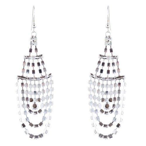Bridal Wedding Jewelry Crystal Rhinestone Dazzling Drape Dangle Earrings E984 SV - Accessoriesforever