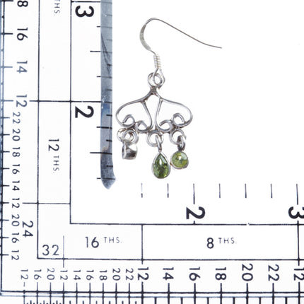 925 Sterling Silver Gemstones Natural Peridot Dangle Earrings FJSE2176 - Accessoriesforever