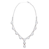 Bridal Wedding Jewelry Crystal Rhinestone Pearl Basic Y-Drop Design Necklace