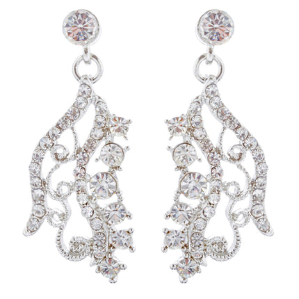 Bridal Wedding Jewelry Set Crystal Rhinestones Stunning Bib Necklace Silver - Accessoriesforever