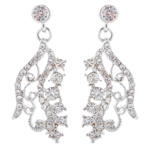Bridal Wedding Jewelry Set Crystal Rhinestones Stunning Bib Necklace Silver - Accessoriesforever