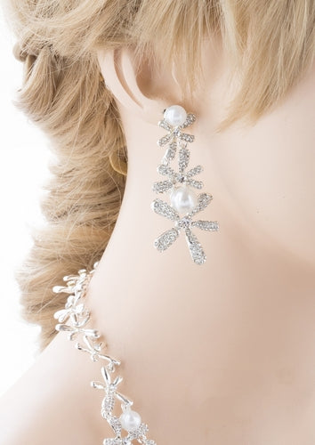 Bridal Wedding Jewelry Crystal Rhinestone Accurately Crafted Necklace J548 SV