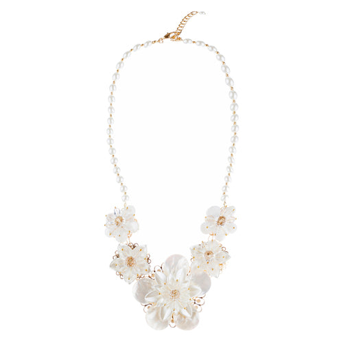 Enchanting Floral Design Bridal Wedding Bold Statement Necklace Set JN288 Gold