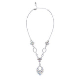 Bridal Wedding Jewelry Crystal Rhinestone Vintage Style Necklace Set J689 Silver
