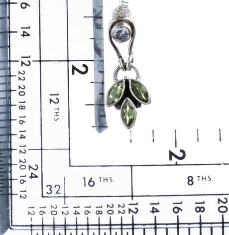 925 Sterling Silver Gemstones Natural Peridot Topaz Dangle Earrings FJSE2191