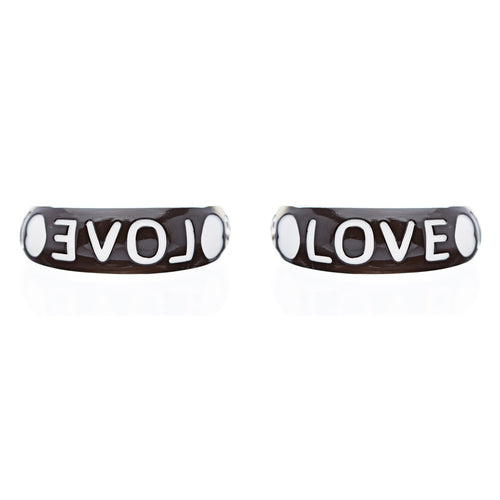 Woman Fashion Lucite Hoop Earrings Love Heart Black