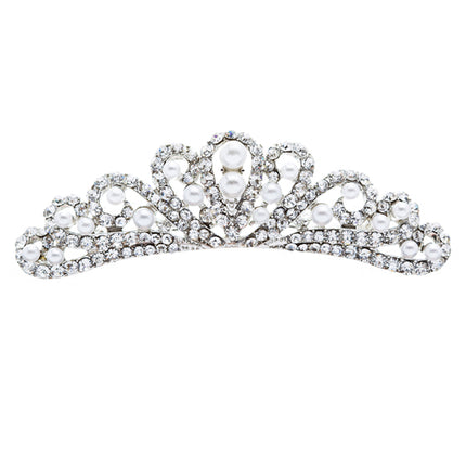 Bridal Wedding Jewelry Crystal Rhinestone Elegant Mid Size Crown Hair Tiara Comb