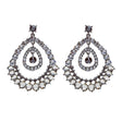 Beautiful Dazzling Large Crystal Rhinestone Chic Fashion Dangle Earrings Black
