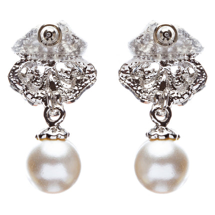 Bridal Wedding Jewelry Crystal Rhinestone Pearl Drop Dangle Earrings E482 - Accessoriesforever
