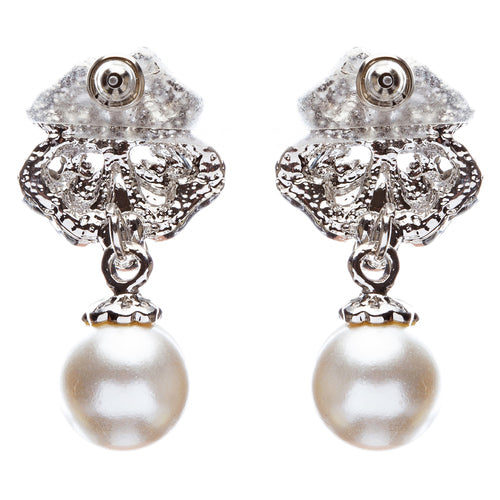 Bridal Wedding Jewelry Crystal Rhinestone Pearl Drop Dangle Earrings E482 - Accessoriesforever