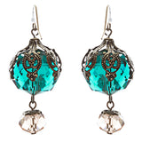 Contemporary Fashion Stunning Linear Glass Beads Dangle Earrings E840 Green