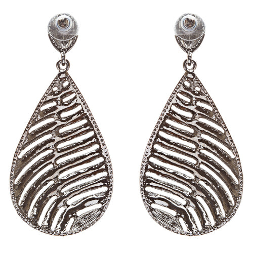 Modern Fashion Crystal Rhinestone Stunning Leaf Design Dangle Earrings E729 BLK
