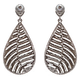 Modern Fashion Crystal Rhinestone Stunning Leaf Design Dangle Earrings E729 BLK
