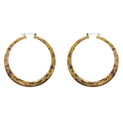 Fashion Hoop Earrings Painted Lucite Green - Accessoriesforever